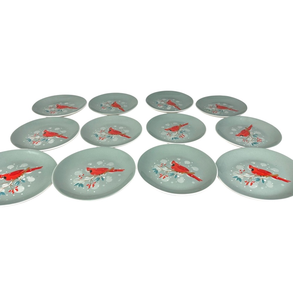 Coco & Lola Set of 12 Cardinal Dessert Plates